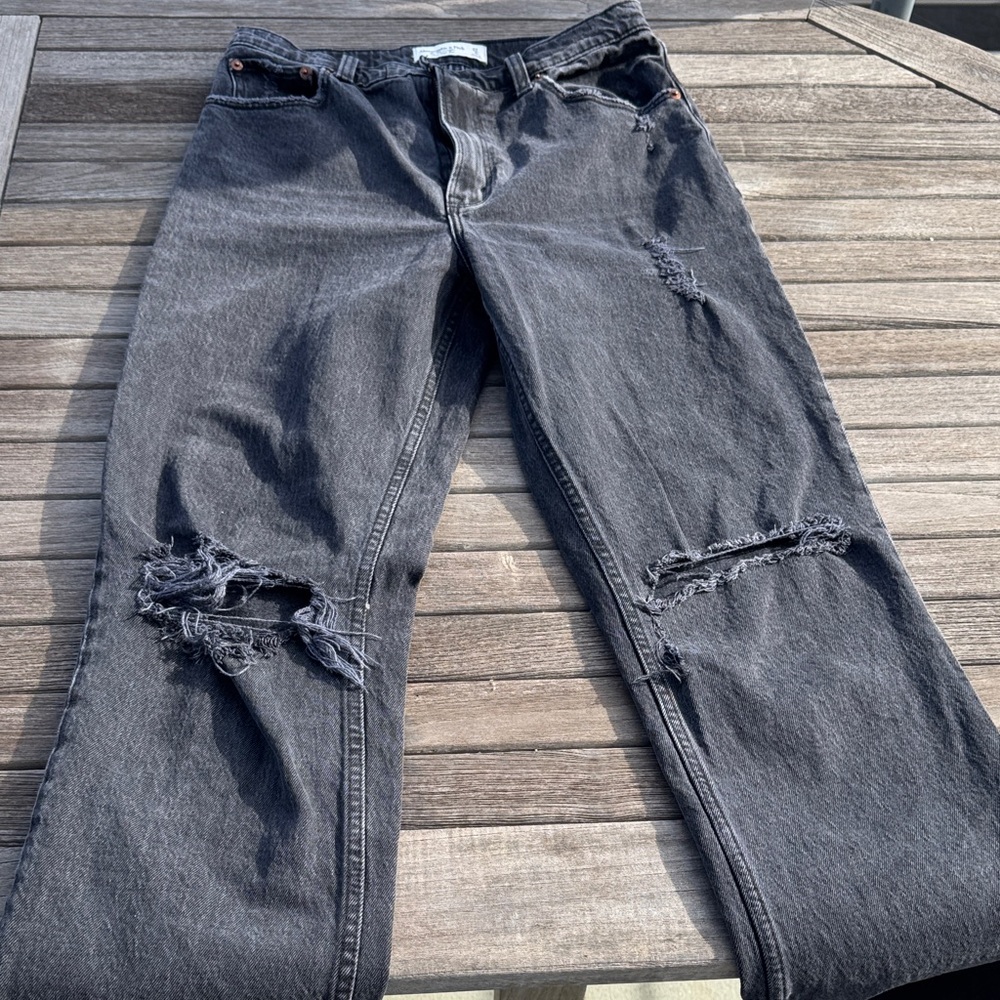Abercrombie & Fitch Mens Charcoal High Rise Jeans 90 straight leg Size 27 used